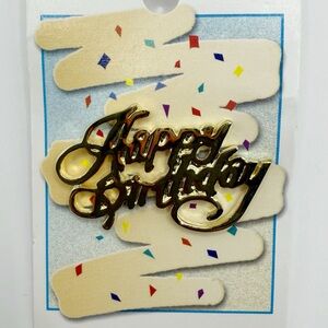 Gold Happy Birthday Pin